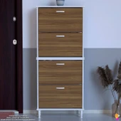 Modilayn UMAY' 2 Li Kapı Önü 72 x 168 x 25, 5 cm’ lik 4 Düşer Kapak 8 Göz Bölmeli Ayakkabılık - 3