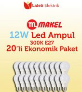 Makel 12W Led Ampul 3000K 20 Adet Ekonomik Paket - 3