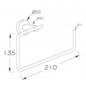 Mira Serisi Paslanmaz Mat Siyah Banyo Yuvarlak Havluluk - 2