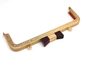 Angel Çanta Aksesuar 20 Cm Light Gold Renk Koyu Kahve Kurdele Model  Çanta Klipsi, Çanta Bursu - 1
