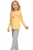 Kız Çocuk Pamuklu Uzun Kollu Desenli Pijama Takımı - 3
