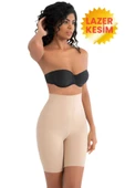 Kadın Dikişsiz İnceltici ve Toparlayıcı Lazer Kesim Yüksek Bel Paçalı Korse thumbnail 1