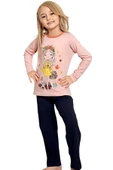 Kız Çocuk Pamuklu Uzun Kollu Desenli Pijama Takımı - 4