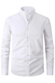 2'li  Hakim Yaka  Slim Fit  Nefes Alan Kolay Ütülenen Dört Mevsim Erkek Gömlek - 4
