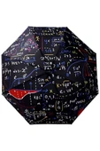 Matematik Formül Desenli Lüx Renkli Baskılı Rüzgara Dayanıklı 8 Telli Katlanabilir Manuel Şemsiye - 3