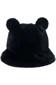 Kadın Sevimli Ayı Kulak Peluş Bucket Şapka thumbnail 2