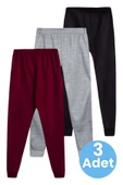 Çocuk Unisex Beli Lastikli Jogger Eşofman Altı 3'lü Set - 1