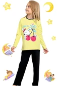 Kız Çocuk Pamuklu Uzun Kollu Desenli Pijama Takımı - 2