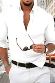 Slim Fit Kravatlık Uzun Kol Kolay Ütü Nefes Alan Dört Mevsim Slim Fit Erkek Gömlek 3 Adet - 2
