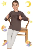 Erkek Çocuk Pamuklu Uzun Kollu Desenli Pijama Takımı - 1