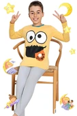 Erkek  Çocuk Pamuklu Uzun Kollu Desenli Pijama Takımı - 3