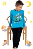 Erkek Çocuk Pamuklu Uzun Kollu Desenli Pijama Takımı - 7