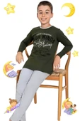 Erkek  Çocuk Pamuklu Uzun Kollu Desenli Pijama Takımı - 1