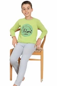 Erkek Çocuk Pamuklu Uzun Kollu Desenli Pijama Takımı - 8