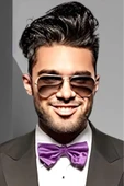 Erkek Düz Renk Saten Papyon - 3