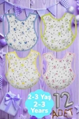 Bebek % 100 Cotton Arkası Muşambalı Su Geçirmez Renkli Mama Önlüğü 12'li Set 2-3 Yaş - 7