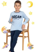 Erkek Çocuk Pamuklu Uzun Kollu Desenli Pijama Takımı - 3