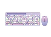Microcase Mofii 666 2.4g Kablosuz Mor Renkli Klavye ve Mouse - 1