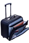 Çekçekli Orta Boy Lüx Kasalı Siyah Pilot, Evrak, Laptop, Notebook Çantası - 2