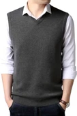 3'lü  Erkek V Yaka Triko Tüylenmez Süveter Erkek Slim Fit Süveter - 7