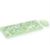 Mofii 666 2.4g Kablosuz Yeşil  Renkli Klavye ve Mouse - 1