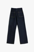 Koton Kız Çocuk Kot Pantolon Düz Paça Cepli Pamuklu- Straight Jean - 2
