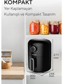 Kumtel 2 Litre Airfryer Yağsız FritözFastFryer Siyah 900W HAF-05 - 4