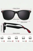Polarize Lens Kırmızı Detaylı Siyah Wayfarer Erkek Güneş Gözlüğü - 3