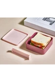 Bölmeli 2 Katlı Çatal Kaşıklı Pembe Beslenme Kabı - 2
