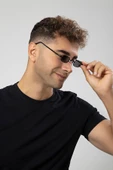 Minimal Retro Metal Dikdörtgen Çerçeve Erkek Güneş Gözlüğü - 2