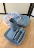 HOME Mavi 31 Parça Piknik Seti (6 Bardak, 6 Çatal, 6 Bıçak, 6 Tabak, 6 Kaşık, 1 Taşıma Çantası) - 3