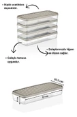Buzdolabı Ve Mikrodalga Saklama Kabı - Bej Buzdolabı Organizeri 4x 1000ml - 2