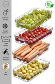 4x Adet Buzdolabı Organizeri 2 LT Saklama Kabı & Erzak Kabı & Düzenleyici - 1