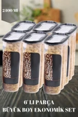 6 Lı Büyük Boy Saklama Kabı (EKONOMİK SET- 6X2400 ML) - 1