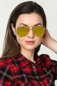 Aynalı Cam Sarı Kadın Güneş Gözlüğü - 1