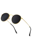 Round Metal Legend Gold Siyah Yuvarlak Kadın Güneş Gözlüğü thumbnail 2