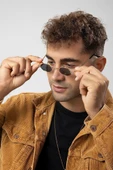 Minimal Retro Elips Erkek Güneş Gözlüğü thumbnail 2
