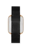 Rose-Gold Kare Dokunmatik Hasır Kordon Erkek Kol Saati - 3