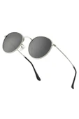 Round Metal Rose-Siyah Yuvarlak Erkek Güneş Gözlüğü thumbnail 1