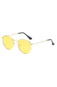 Round Metal Sarı Yuvarlak Erkek Güneş Gözlüğü thumbnail 1