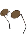 Zeda Yuvarlak Model Metal Çerçeve Kahverengi Kadın Güneş Gözlüğü thumbnail 2