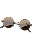 Zeda Yuvarlak Model Metal Çerçeve Kahverengi Kadın Güneş Gözlüğü thumbnail 3