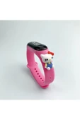 Figürlü Led Ekran Fuşya Silikon Kordon Çocuk Kol Saati - 1