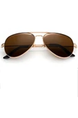 Tia Aviator Damla Model Metal Çerçeveli Rose-Kahve Kadın Güneş Gözlüğü - 2
