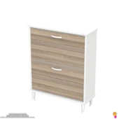 Modilayn UMAY Kapı Önü 72x90x25, 5 cm’ lik 2 Düşer Kapak 4 Göz Bölmeli Ayakkabılık - 2