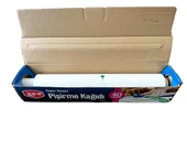 Roll-Up Kayar Bıçaklı Beyaz Yağlı Fırın Tepsi Pişirme Kızartma Kağıdı - 37 Cm. x 40 Metre - 1 Adet thumbnail 2