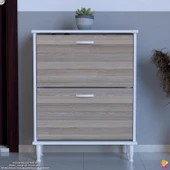 Modilayn UMAY Kapı Önü 72x90x25, 5 cm’ lik 2 Düşer Kapak 4 Göz Bölmeli Ayakkabılık - 4