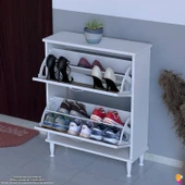 Modilayn UMAY Kapı Önü 72x90x25, 5 cm’ lik 2 Düşer Kapak 4 Göz Bölmeli Ayakkabılık - 1