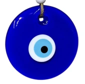 Mavi Cam Nazar Boncuğu Klasik 13 Santimetre Çapında Nazarlık Duvar Süsü thumbnail 1