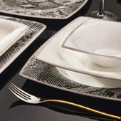 Karaca Fine Pearl Şahmeran 62 Parça 12 Kişilik Yemek Takımı Gold - 3